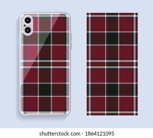 Modelo vectorial de diseño de portada de Smartphone. Patrón geométrico de plantilla para la parte posterior del teléfono móvil. Diseño plano.