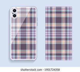 Modelo vectorial de diseño de portada de Smartphone. Patrón geométrico de plantilla para la parte posterior del teléfono móvil. Diseño plano.