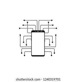 smartphone CPU, chip vector icon for websites and mobile minimalistic flat design