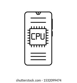 Smartphone CPU icon. Simple line, outline vector of smartphone icons for ui and ux, website or mobile application