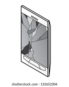 A smartphone with a cracked screen.