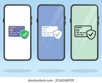 Smartphone Credit Card Front Shield Checkmark