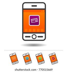 Smartphone with credit card icon.