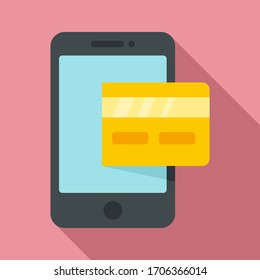 Icono de tarjeta de crédito Smartphone. Icono vectorial de tarjeta de crédito para smartphones para diseño web