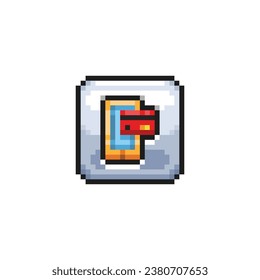 smartphone with credit card on screen in pixel art style