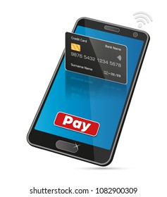 Smartphone credit card for online payment