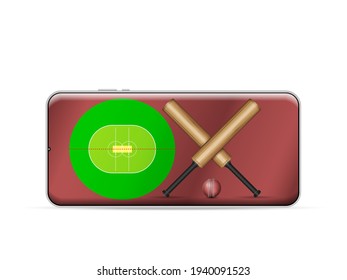 Cricket Smartphone con fondo blanco. Ilustración vectorial.