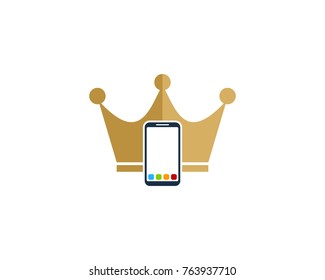 Smartphone Crown Icon Logo Design Element