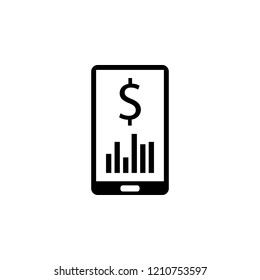 Smartphone, currency rate icon. Element of marketing. Premium quality graphic design icon. Signs and symbols collection icon for websites, web design, mobile app on white background
