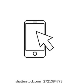 a smartphone with a cursor clicking on the screen