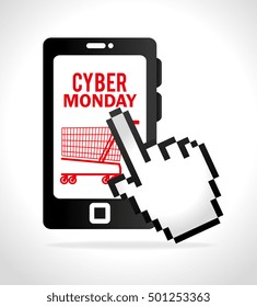 smartphone cyber monday touch cart shop