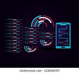 smartphone with data center icon