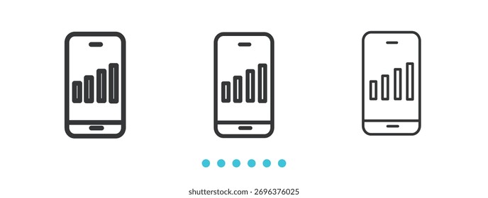 Smartphone Data Display icon. Thin line icon vector