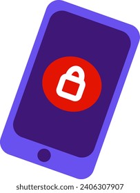 smartphone data not safe hacker flat icon