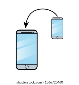 Smartphone Data Sending Symbol Illustration