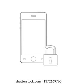Smartphone data theft concept. Mobile security. Concept illustration design over a white background