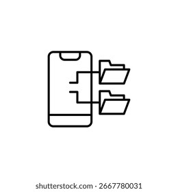 Smartphone Data Transfer Illustration Representing File Synchronization Process