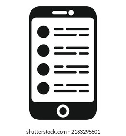 Smartphone database icon simple vector. Customer data. System client