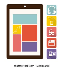 smartphone database server icon stock, vector illustration