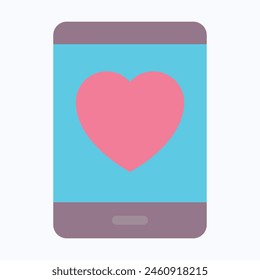 Icono de Vector de App de citas de teléfono inteligente, icono de Vector aislado de estilo plano.