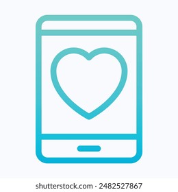 Smartphone Dating App Vector Icon, Isolated Gradient Vector Icon.