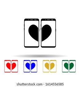 Smartphone dating application multi color style icon. Simple glyph, flat vector of mobile concept icons for ui and ux, website or mobile application