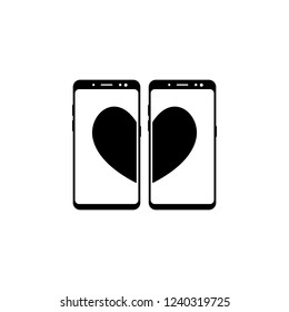 smartphone dating application vector icon for websites and mobile minimalistic flat design