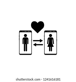 smartphone dating application vector icon for websites and mobile minimalistic flat design
