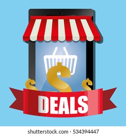 smartphone deals online shopping store vector illustration eps 10