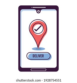smartphone with delivery app icon