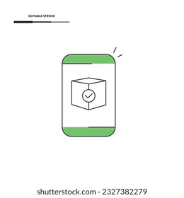 Smartphone And Delivery Icon Vector Design.