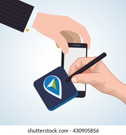 smartphone design. app concept. colorful illustration