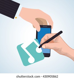 smartphone design. app concept. colorful illustration