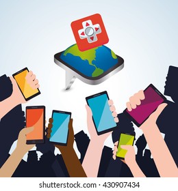 smartphone design. app concept. colorful illustration