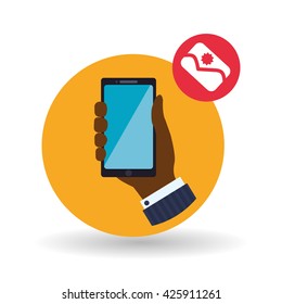 Smartphone design. App icon. White background 