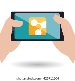Smartphone design. App icon. White background 