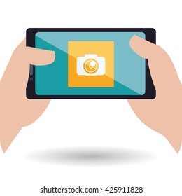 Smartphone design. App icon. White background 