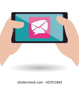 Smartphone design. App icon. White background 