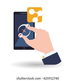 Smartphone design. App icon. White background 