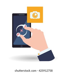 Smartphone design. App icon. White background 