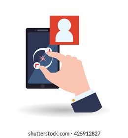 Smartphone design. App icon. White background 