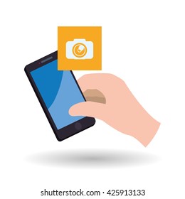 Smartphone design. App icon. White background 