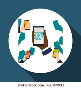 Smartphone design. App icon. White background  , vector