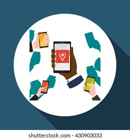 Smartphone design. App icon. White background  , vector