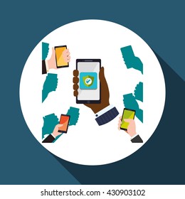 Smartphone design. App icon. White background  , vector