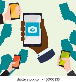 Smartphone design. App icon. White background  , vector