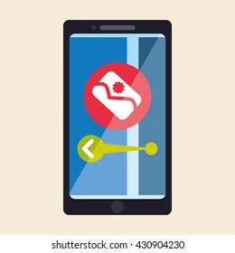 Smartphone design. App icon. White background  , vector
