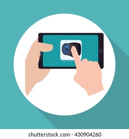 Smartphone design. App icon. White background  , vector