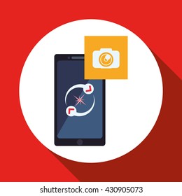 Smartphone design. App icon. White background  , vector
