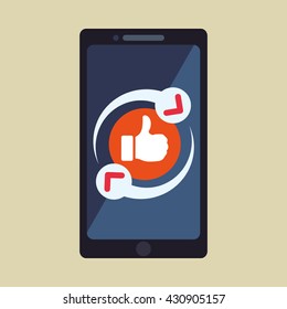 Smartphone design. App icon. White background  , vector